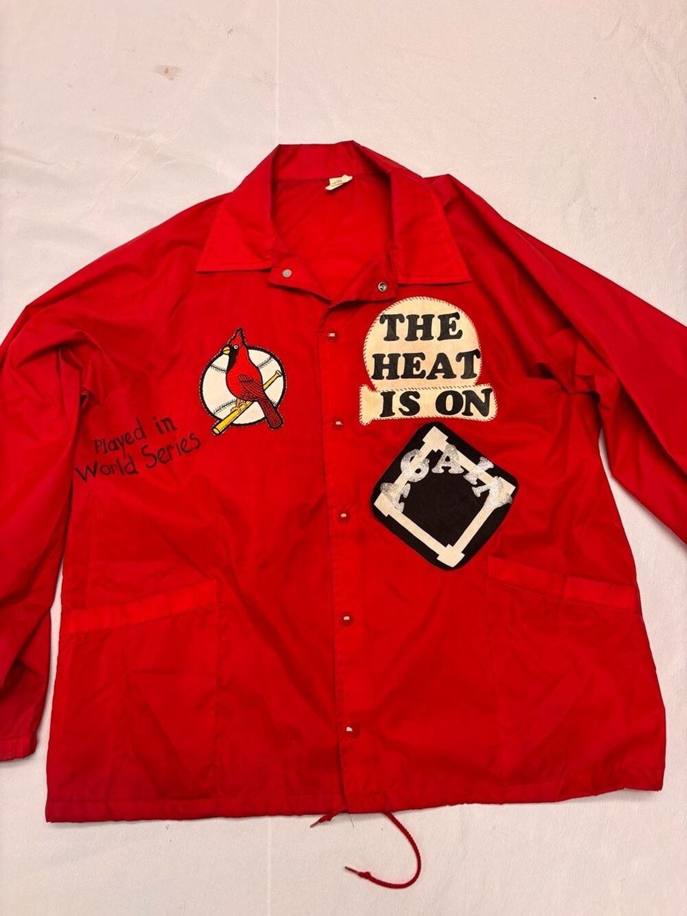 Vintage St. Louis Cardinals 'The Heat Is On Baseball Coach Jacket Large handmade